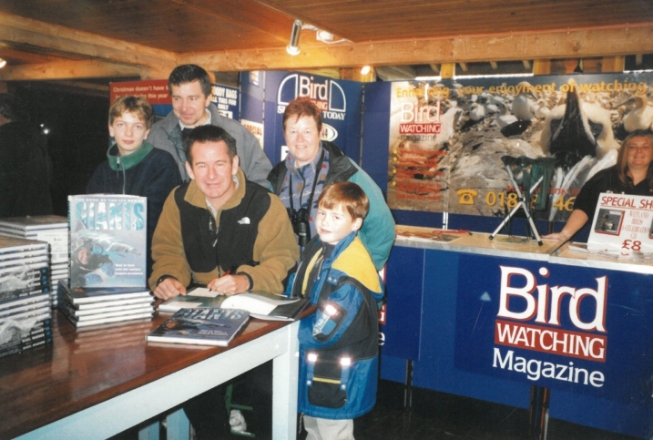 Nigel Marven with family at the Bird Fair 1999